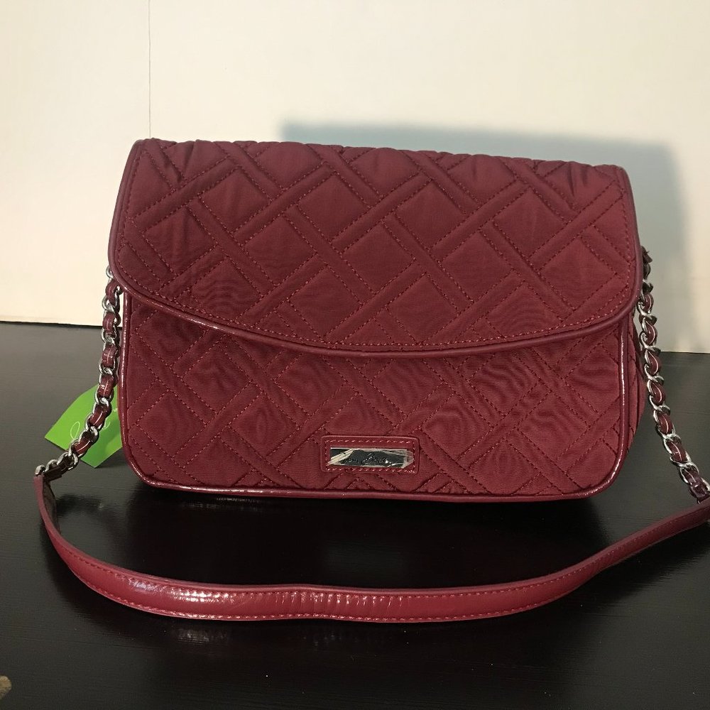 Chain Shoulder Bag - Raisin/Burgundy Color